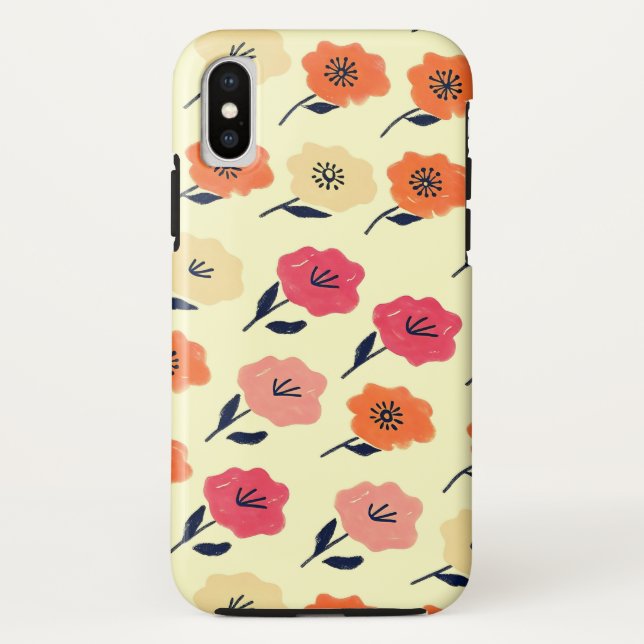 Funda De Case-Mate Para iPhone Patrón floral vibrante (Reverso)