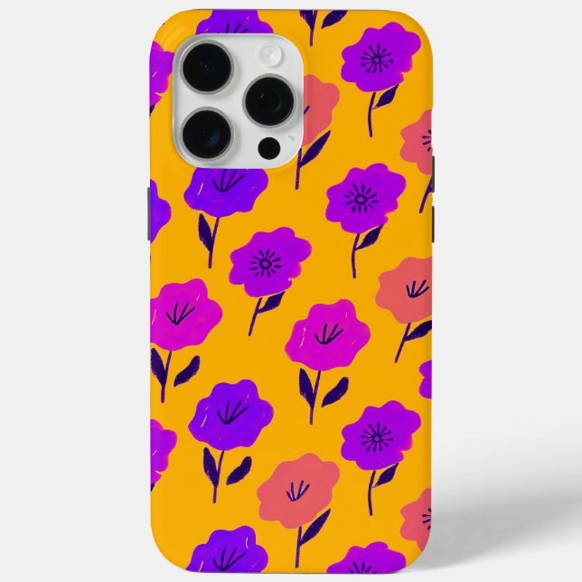 Funda De Case-Mate Para iPhone Patrón floral vibrante (Reverso )