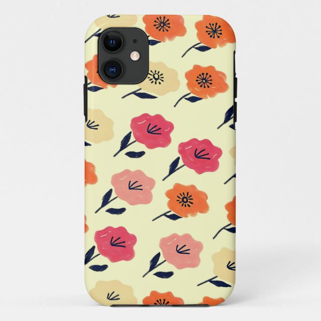 Funda De Case-Mate Para iPhone Patrón floral vibrante (Reverso)