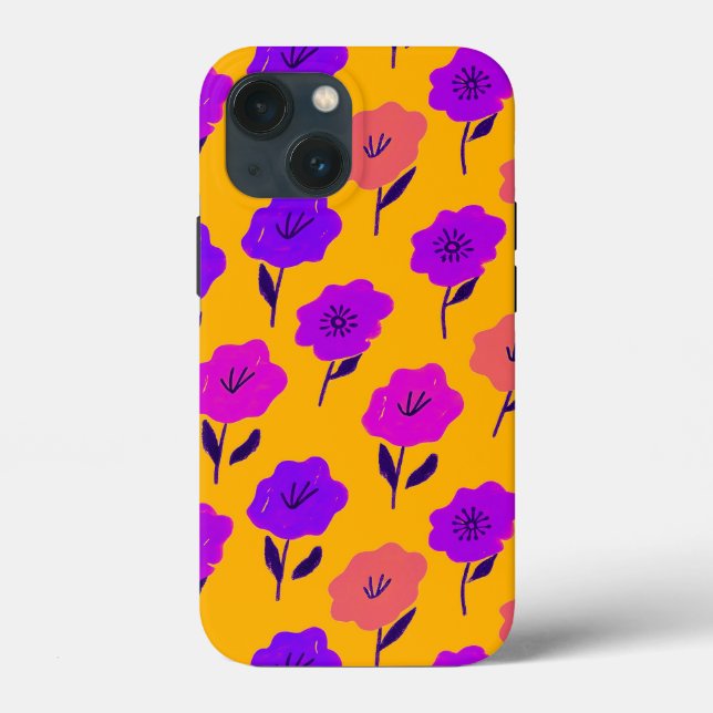 Funda De Case-Mate Para iPhone Patrón floral vibrante (Reverso )