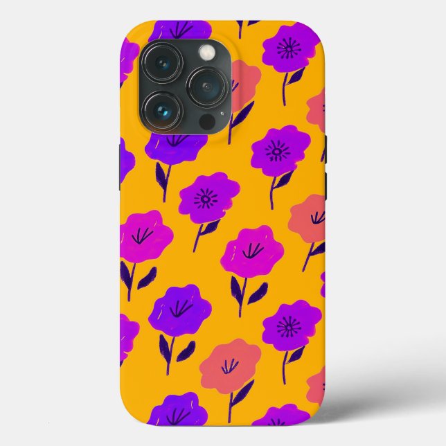 Funda De Case-Mate Para iPhone Patrón floral vibrante (Reverso )