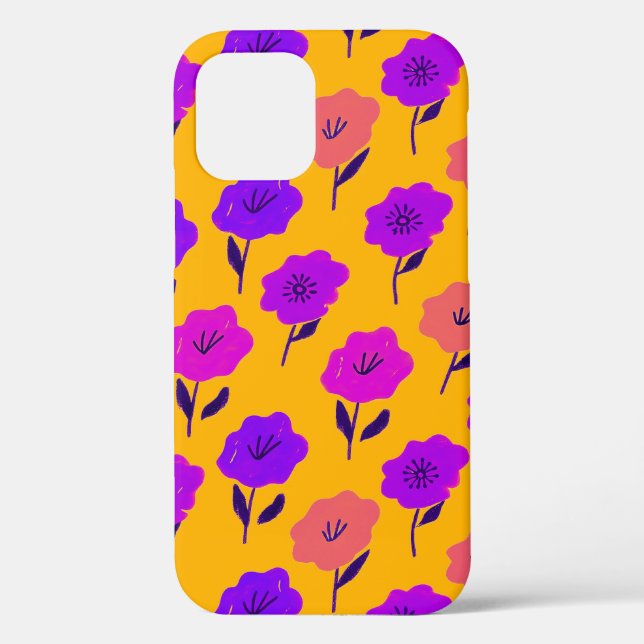 Funda De Case-Mate Para iPhone Patrón floral vibrante (Reverso )