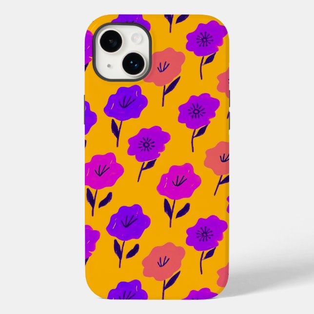 Funda De Case-Mate Para iPhone Patrón floral vibrante (Reverso )