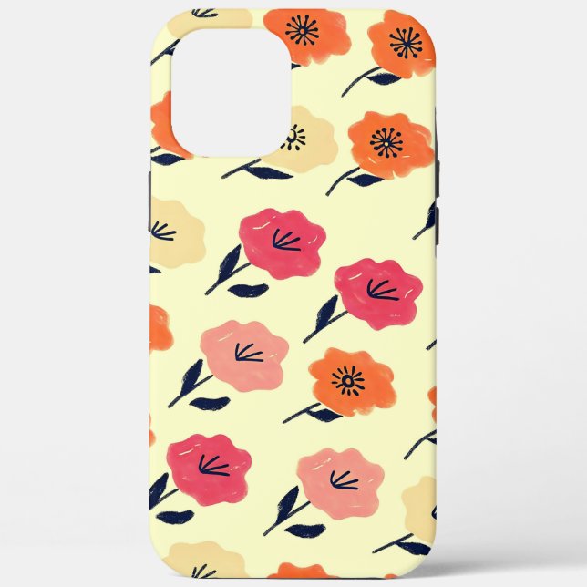 Funda De Case-Mate Para iPhone Patrón floral vibrante (Reverso )