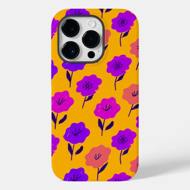 Funda De Case-Mate Para iPhone Patrón floral vibrante (Reverso )