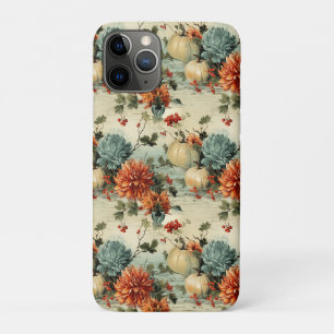 Funda Para iPhone 11 Pro Patrón Floral Vintage de Acción de Gracias