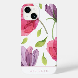 Funda Para iPhone 14 De Case-Mate Patrón floral violeta tenue