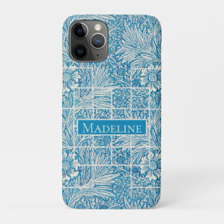 Funda Para iPhone 11 Pro Patrón floral virgen azul y blanco