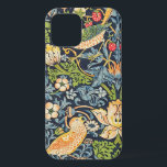 Funda Para iPhone 12 Patrón floral William Morris Strawberry Thief<br><div class="desc">Estuche de teléfono con patrón floral William Morris Strawberry Thief</div>