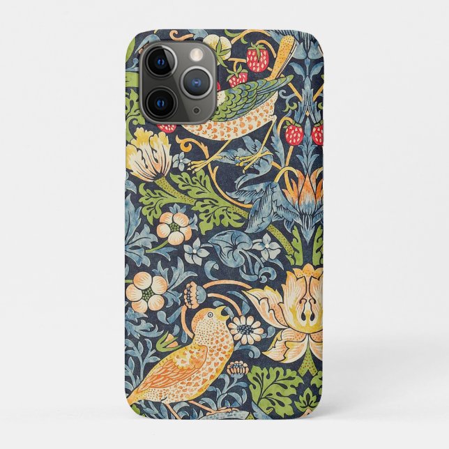 Funda De Case-Mate Para iPhone Patrón floral William Morris Strawberry Thief (Reverso)