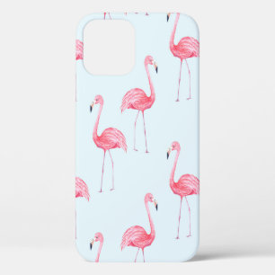 Funda Para iPhone 12 Patrón fluido de flamingo en tonos pastel 
