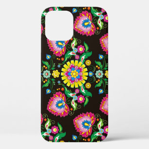 Funda Para iPhone 12 Patrón folclórico: azulejos retro coloridos