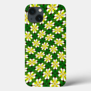 Funda Para iPhone 13 Patrón frangipano amarillo