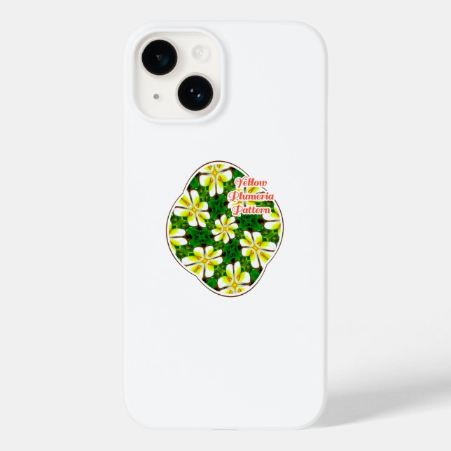 Funda De Case-Mate Para iPhone Patrón frangipano amarillo (Reverso )