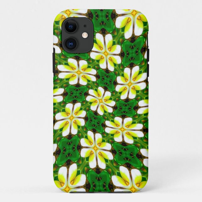 Funda De Case-Mate Para iPhone Patrón frangipano amarillo (Reverso)