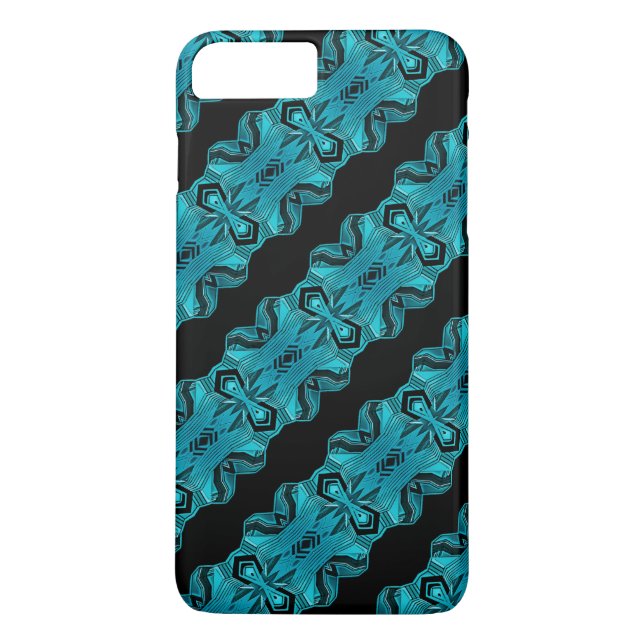 Funda De Case-Mate Para iPhone Patrón/franjas únicos azul turquesa (Reverso)
