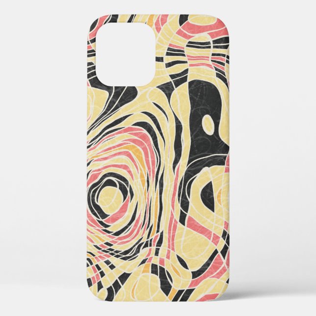 Funda De Case-Mate Para iPhone Patrón geográfico de línea abstracta, diseño topog (Reverso )