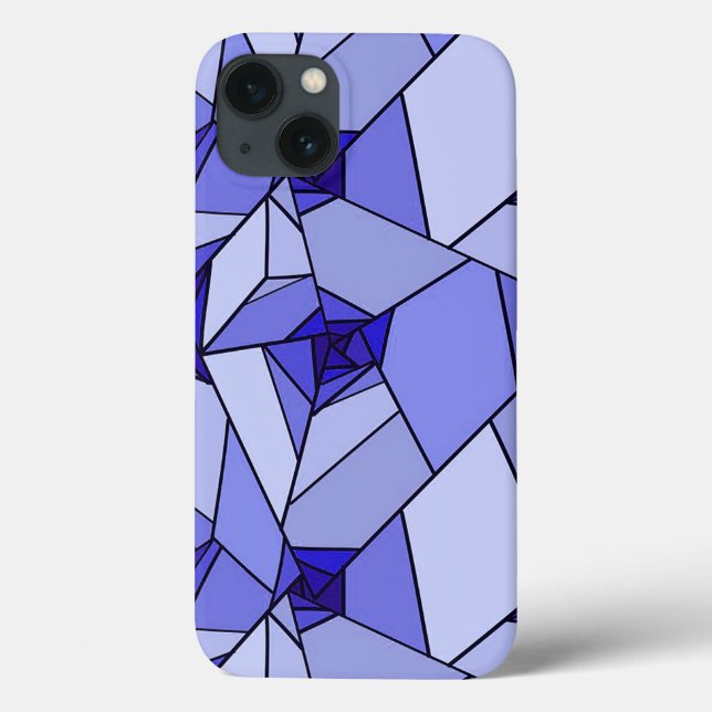 Funda De Case-Mate Para iPhone Patrón geométrico abstracto azul (Reverso)