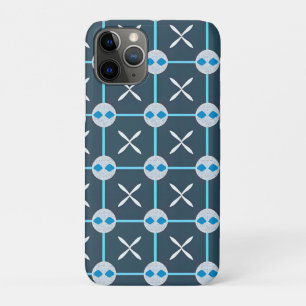 Funda Para iPhone 11 Pro Patrón geométrico abstracto azul y blanco