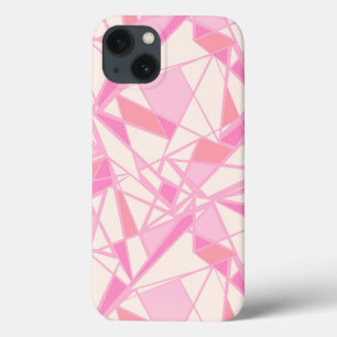 Funda Para iPhone 13 Patrón geométrico abstracto color rosa