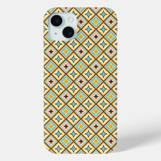 Funda De Case-Mate Para iPhone Patrón geométrico abstracto con formas de diamante (Reverso )