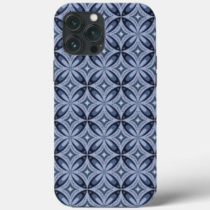 Funda Para iPhone 13 Pro Max Patrón geométrico azul estilo retro