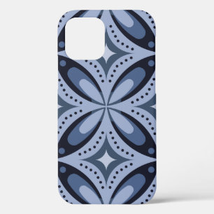 Funda Para iPhone 12 Pro Patrón geométrico azul estilo retro