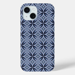 Funda Para iPhone 15 Patrón geométrico azul estilo retro