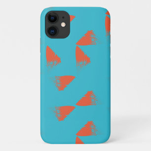 Funda Para iPhone 11 Patrón geométrico azul, naranja, vibrante y a la m
