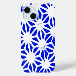 Funda Para iPhone 15 patrón geométrico azul real
