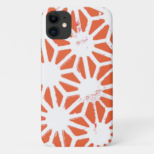 Funda Para iPhone 11 Patrón geométrico blanco y naranja