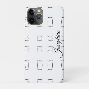 Funda Para iPhone 11 Pro Patrón geométrico blanco y negro Abstracto minim