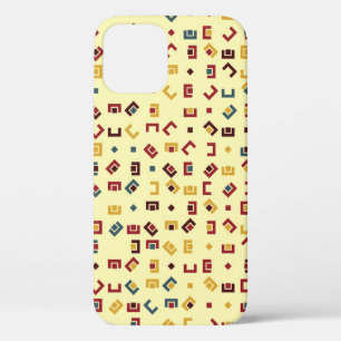 Funda Para iPhone 12 Patrón geométrico con elementos de color, vintage 