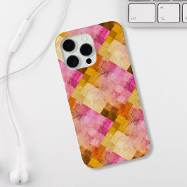 Funda Para iPhone 15 Pro Max Patrón geométrico de acuarela rosa