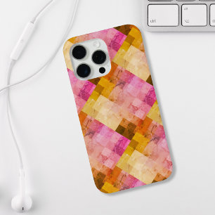 Funda Para iPhone 15 Pro Max Patrón geométrico de acuarela rosa