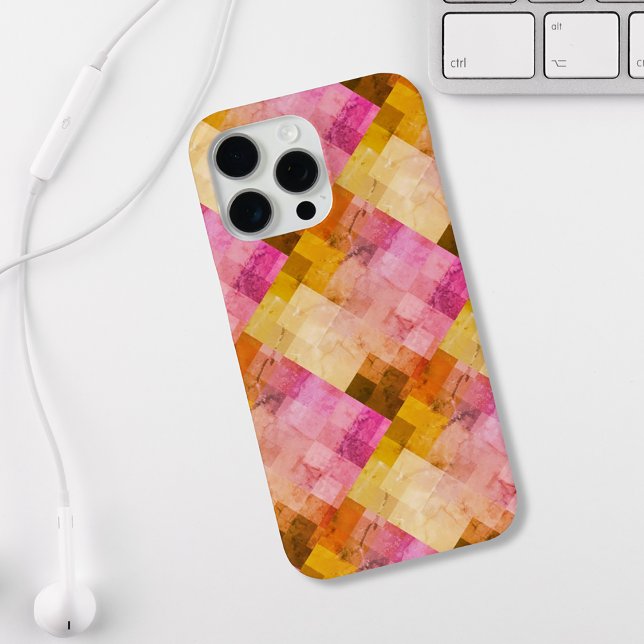 Funda De Case-Mate Para iPhone Patrón geométrico de acuarela rosa (Subido por el creador)