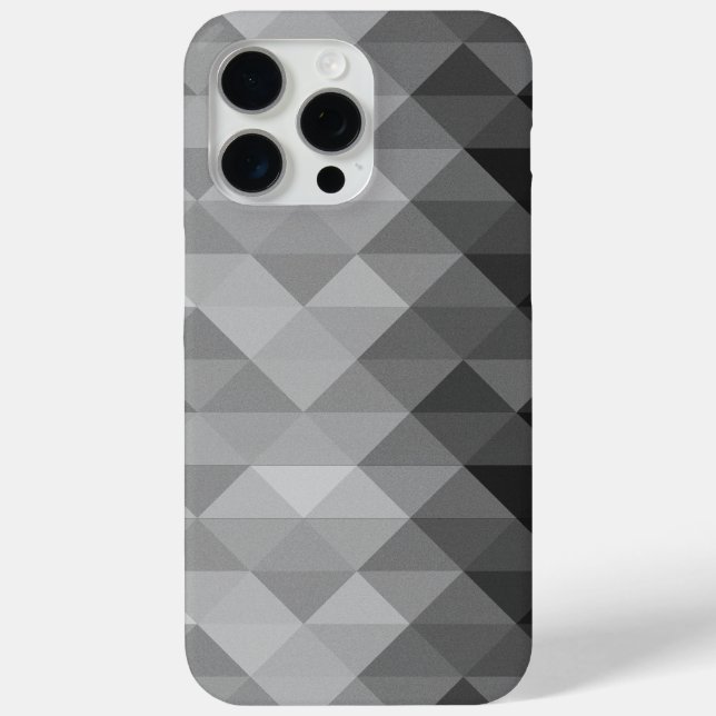 Funda De Case-Mate Para iPhone Patrón geométrico de cuadrados triángulo gris (Reverso )