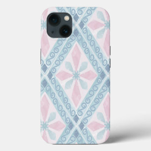 Funda Para iPhone 13 Patrón geométrico de diamante azul