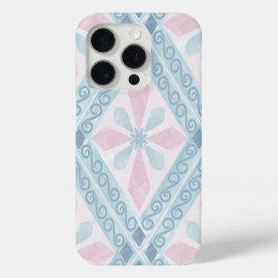 Funda Para iPhone 15 Pro Patrón geométrico de diamante azul