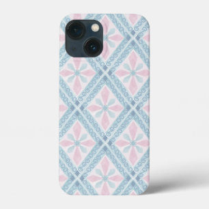 Funda Para iPhone 13 Mini Patrón geométrico de diamante azul