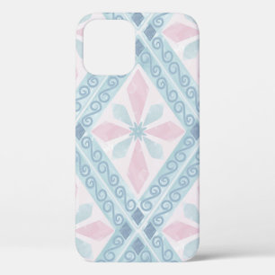 Funda Para iPhone 12 Patrón geométrico de diamante azul