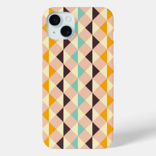 Funda Para iPhone 15 Mini Patrón geométrico de diamantes y triángulos superp