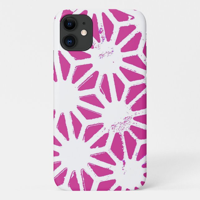 Funda De Case-Mate Para iPhone Patrón geométrico de fucsia (Reverso)