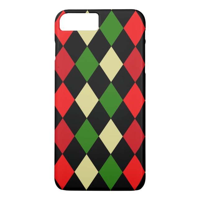 Funda De Case-Mate Para iPhone Patrón geométrico de Harlequin de vacaciones (Reverso)
