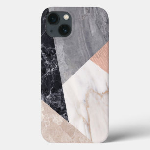 Funda Para iPhone 13 Patrón geométrico de mármol