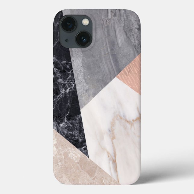 Funda De Case-Mate Para iPhone Patrón geométrico de mármol (Reverso)