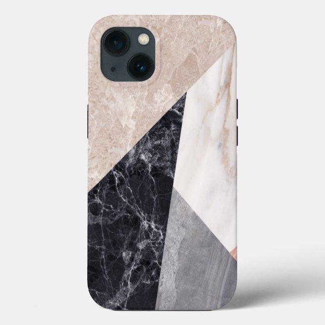 Funda De Case-Mate Para iPhone Patrón geométrico de mármol (Reverso )
