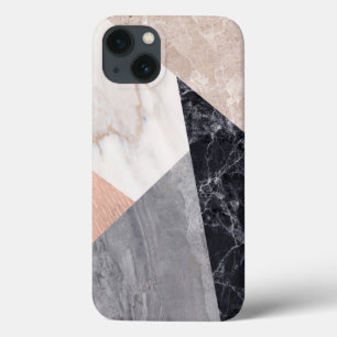 Funda Para iPhone 13 Patrón geométrico de mármol