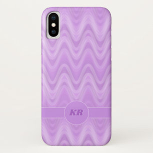 Funda Para iPhone X Patrón geométrico de ondas de lavanda, íntimas mon