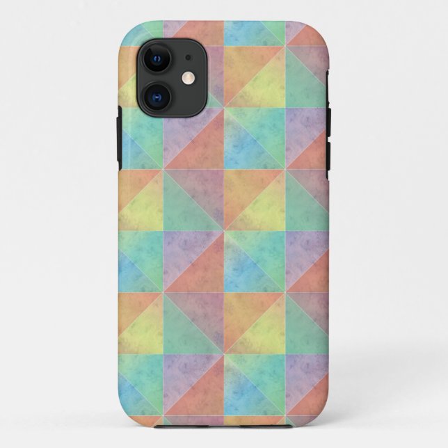 Funda De Case-Mate Para iPhone Patrón geométrico de triángulo relleno de acuarela (Reverso)